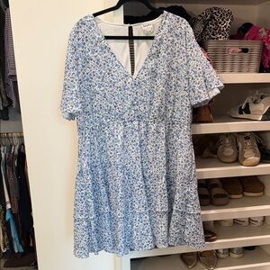 Arula White and Blue Floral Dress
